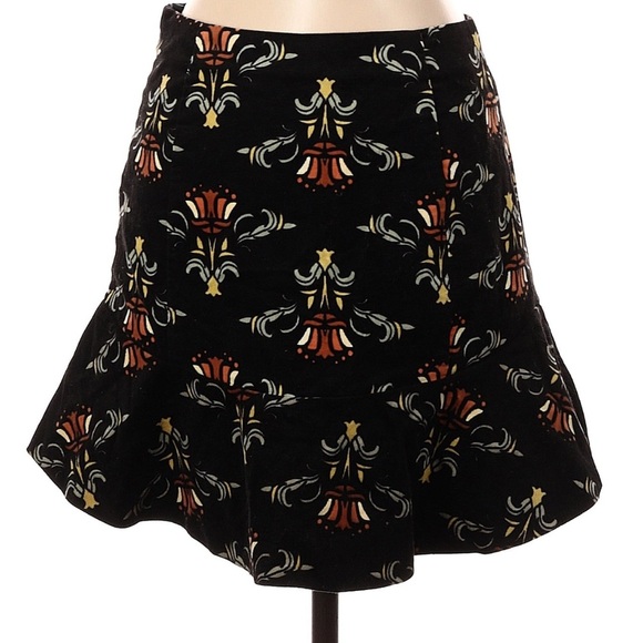 Free People Roll With Us Mini Crushed Black Corduroy Velvet Skirt Boho Size 2 - Picture 3 of 7